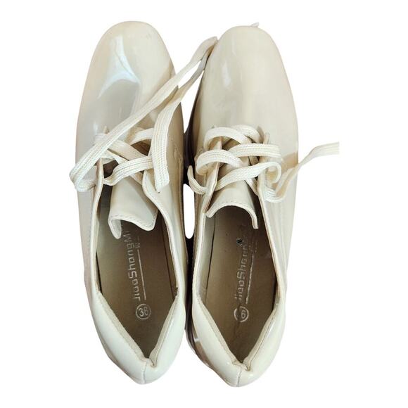 JiooShongMi sz 36, US 5.5 - 6 beige chunky platform shoes lightweight square toe - Picture 11 of 11